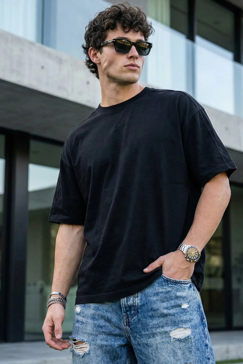 Dark Black Oversized Unisex T-Shirt