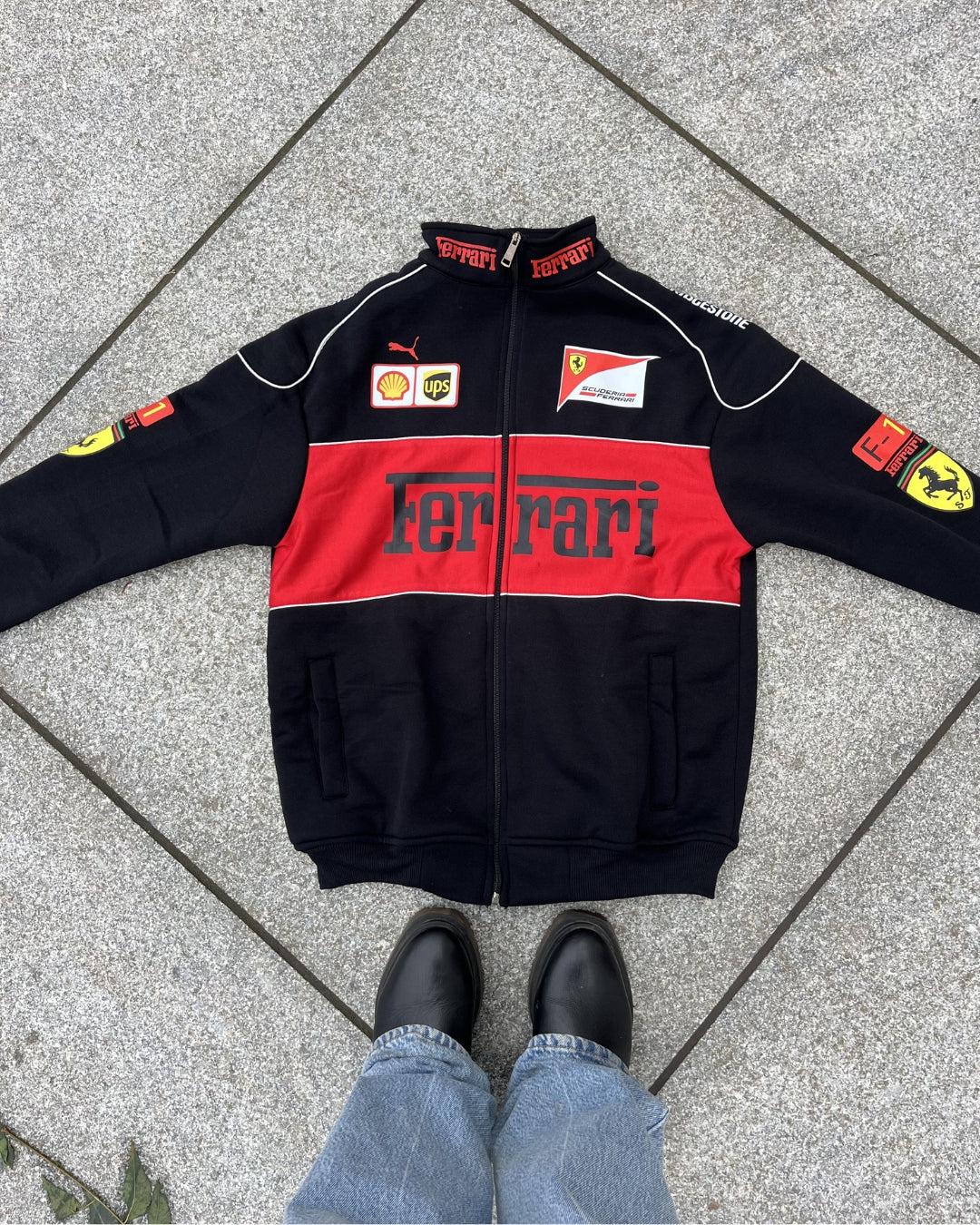 F1 Black Ferrari Unisex Racing Jacket
