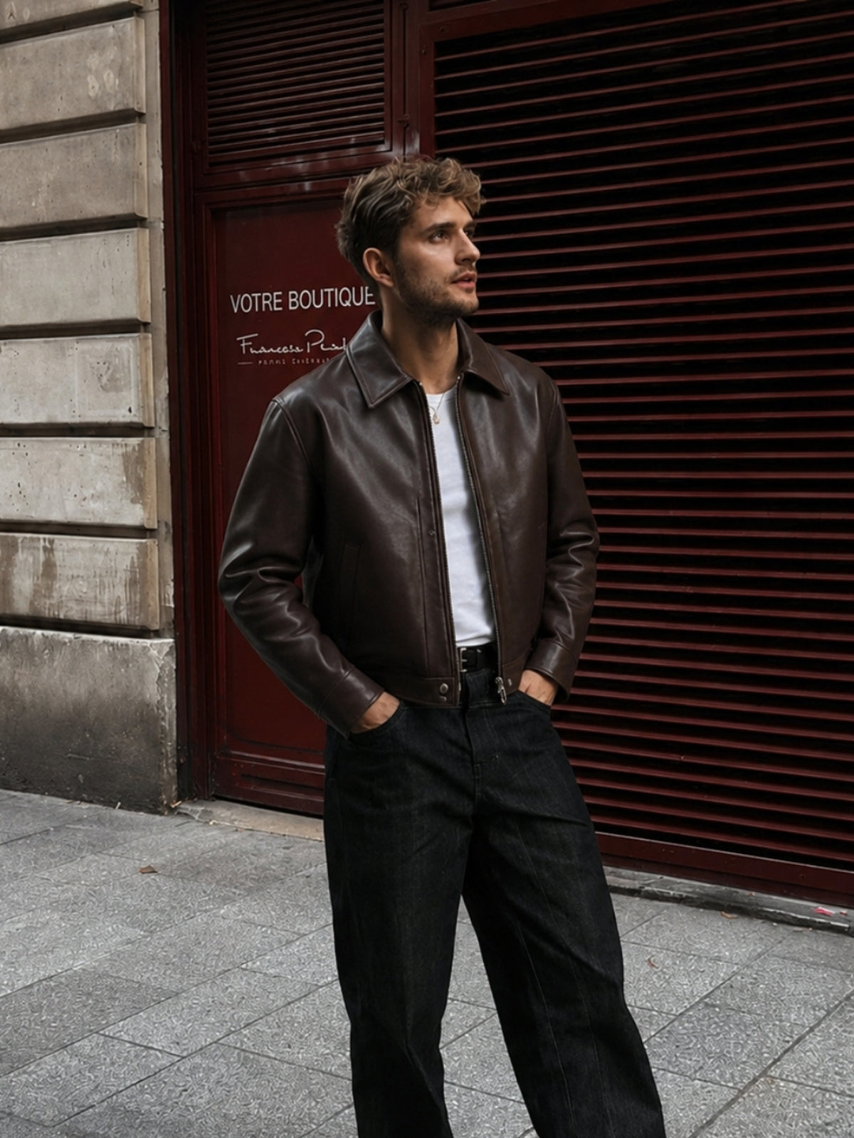Brown Unisex Leather Jacket