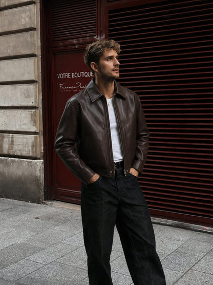 Brown Unisex Leather Jacket