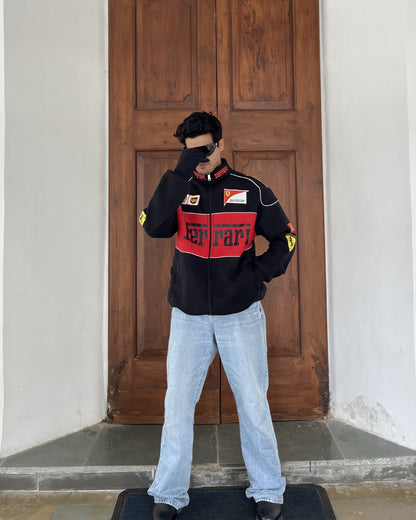 F1 Black Ferrari Unisex Racing Jacket