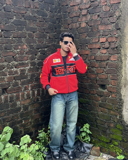 F1 Ferrari Red Unisex Racing Jacket