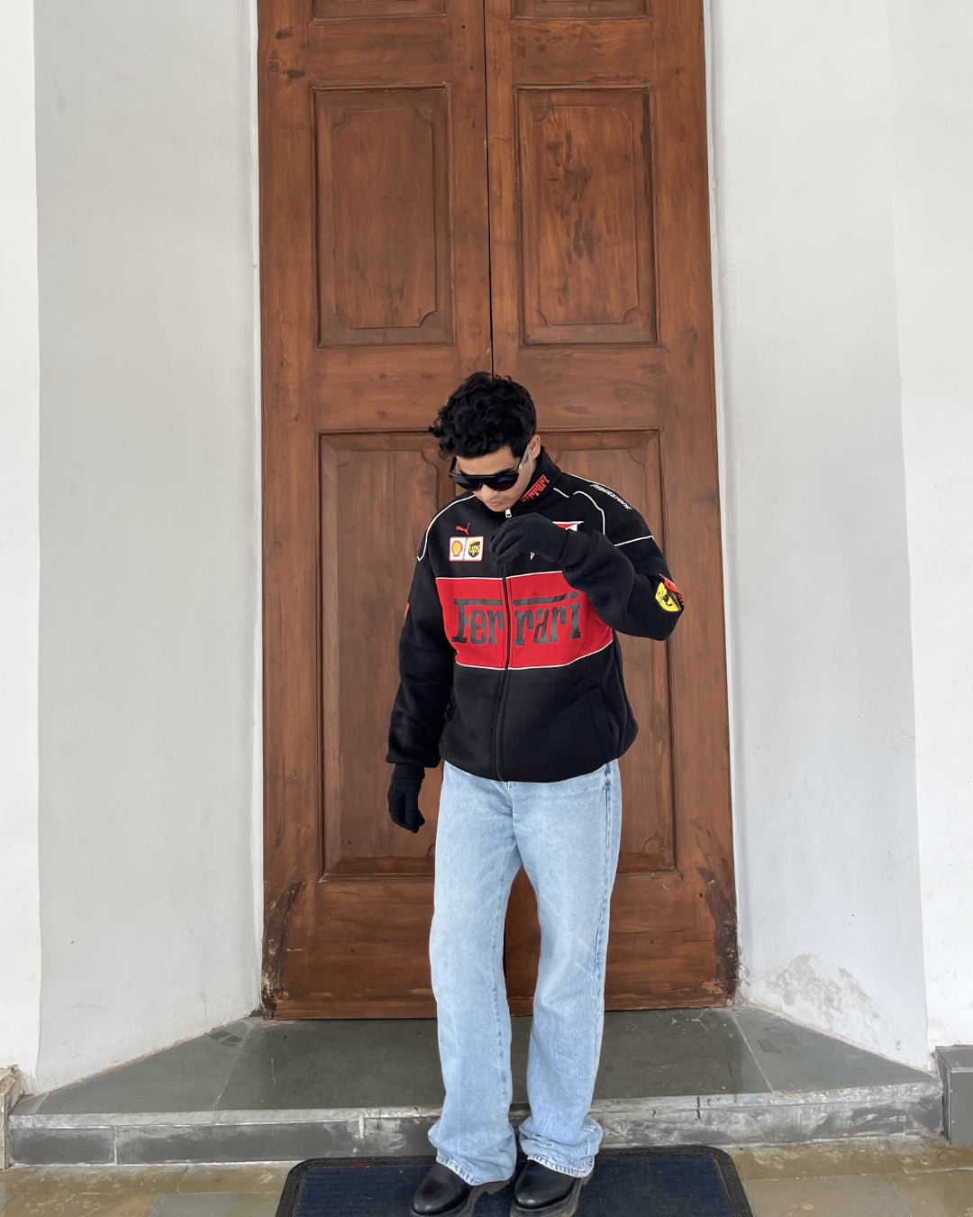 F1 Black Ferrari Unisex Racing Jacket