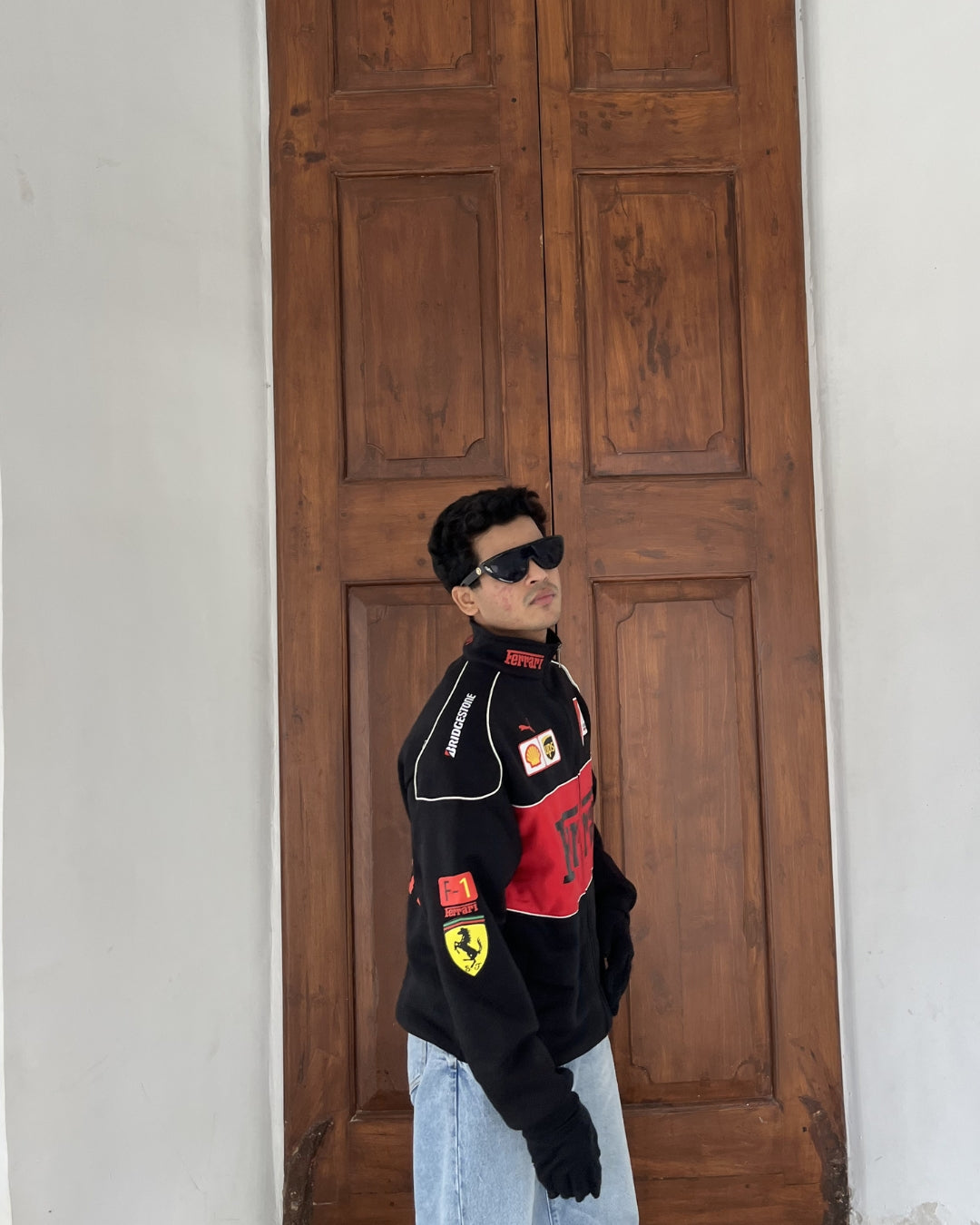 F1 Black Ferrari Unisex Racing Jacket