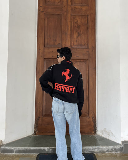 F1 Black Ferrari Unisex Racing Jacket