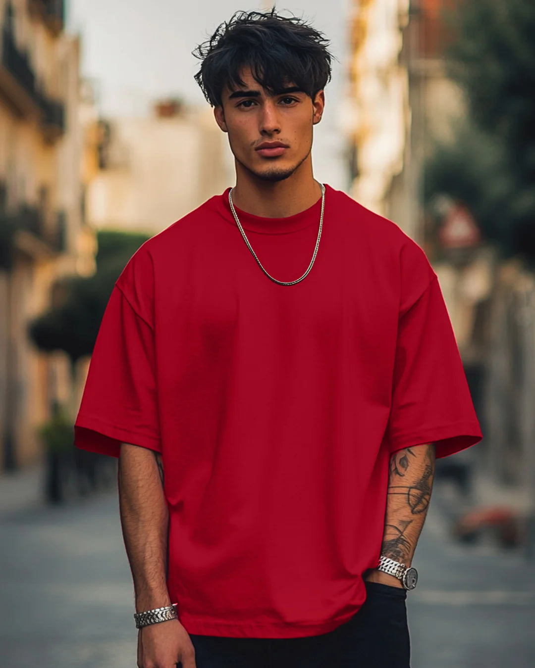 Dark Red Oversized Unisex T-Shirt